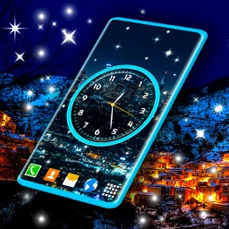 أيقونة Night Sky Clock Live Wallpaper